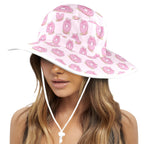 Pink Cat Doughnuts Wide Brim Bucket Hat Wide Brim Bucket Hat Food Printed Offshore