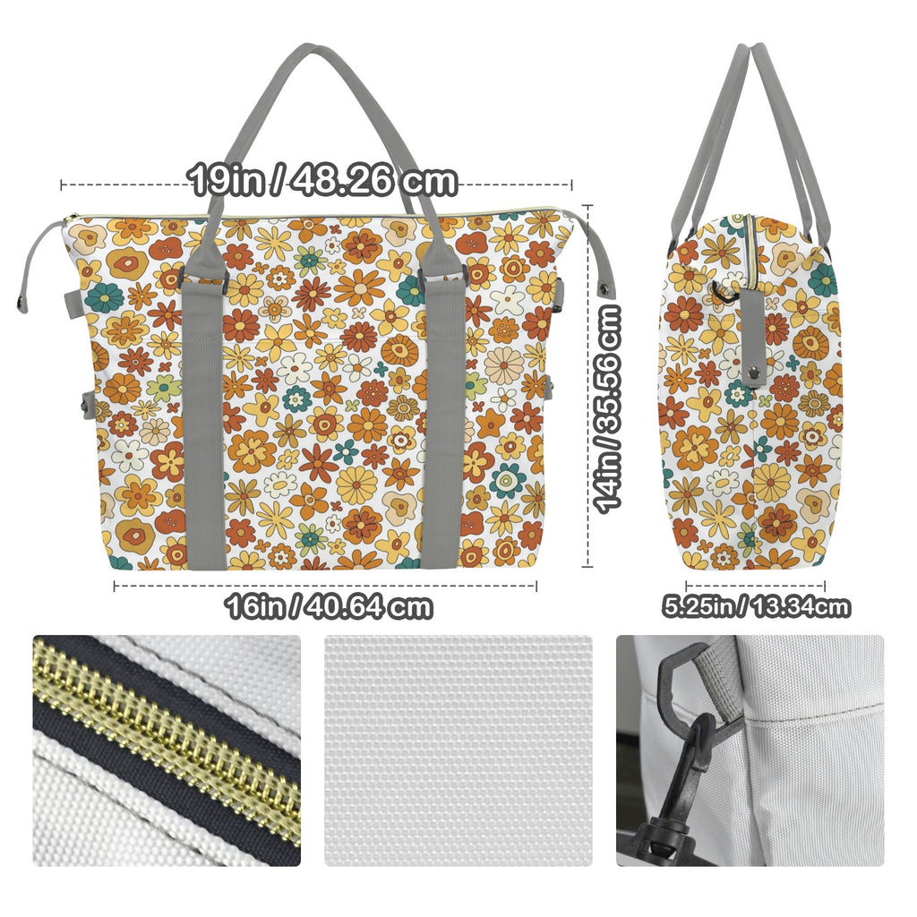 70's Style Floral Duffle Bag-Simple (Model 1715) Duffle Bag-Simple (1715)