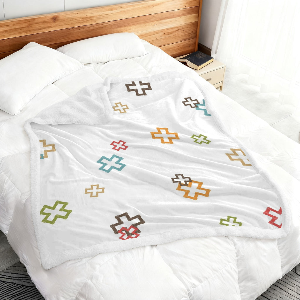 Plus And X - Double-Layer Fleece Blanket 51"x59"