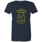 Alien Abduction - Womens T-shirt Navy Womens T-shirt Printed In Australia Sci Fi