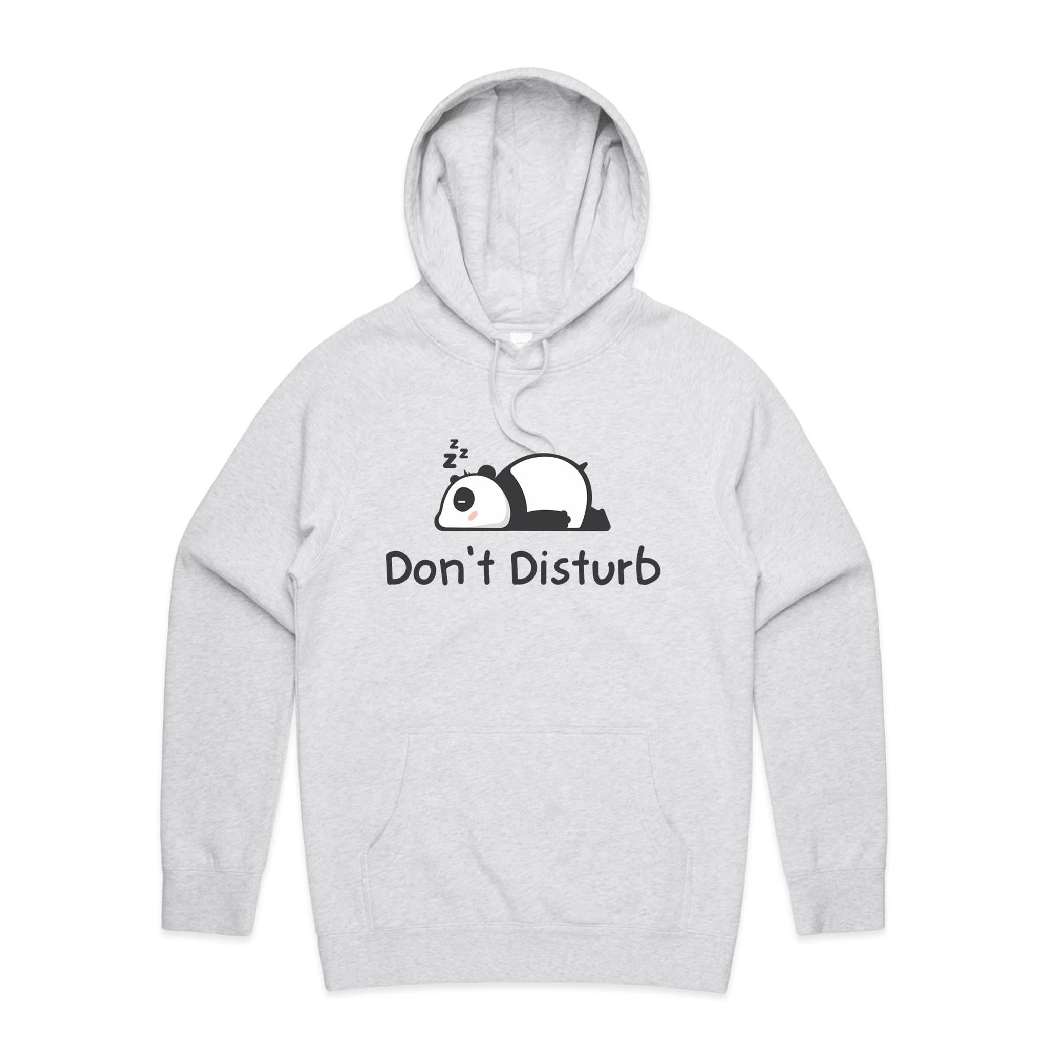 Don't Disturb, Panda - Mens Hoodie White Marle Mens Hoodie animal Printed In Australia