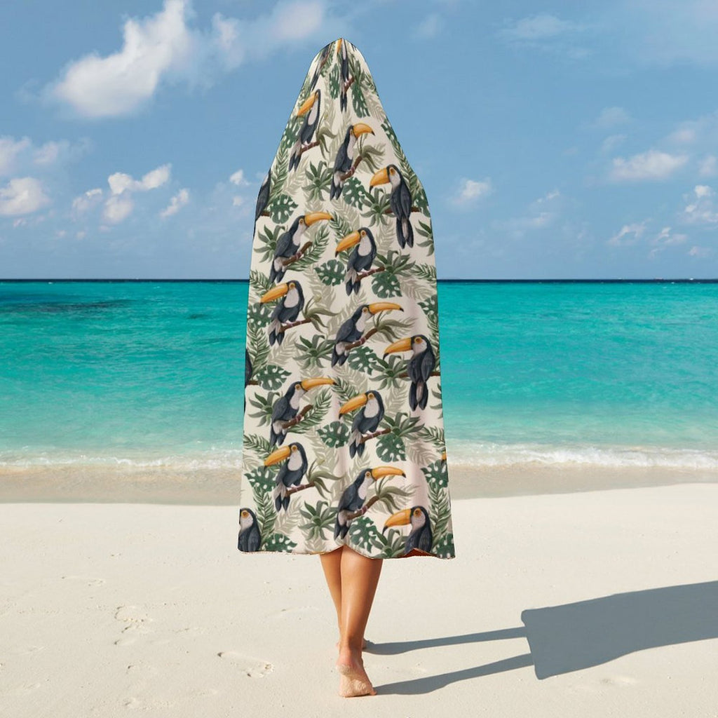 Toucan Jungle Kids Hooded Blanket 100cm x 130cm Kids Hooded Blanket animal Printed Offshore