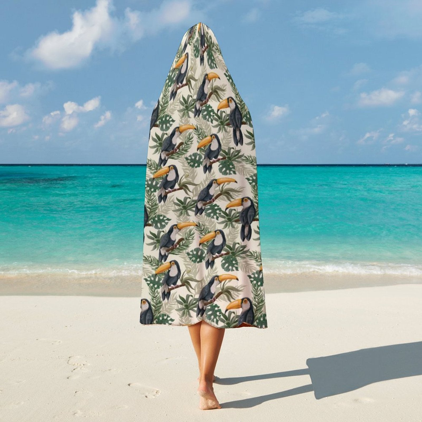 Toucan Jungle Kids Hooded Blanket 100cm x 130cm Kids Hooded Blanket animal Printed Offshore