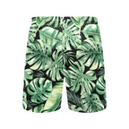 Jungle Leaves Men's Mid-Length Beach Shorts Men's Mid-Length Beach Shorts Plants Printed Offshore