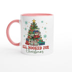 All Booked For Christmas White 11oz Ceramic Mug with Color Inside Ceramic Pink Colour 11oz Mug