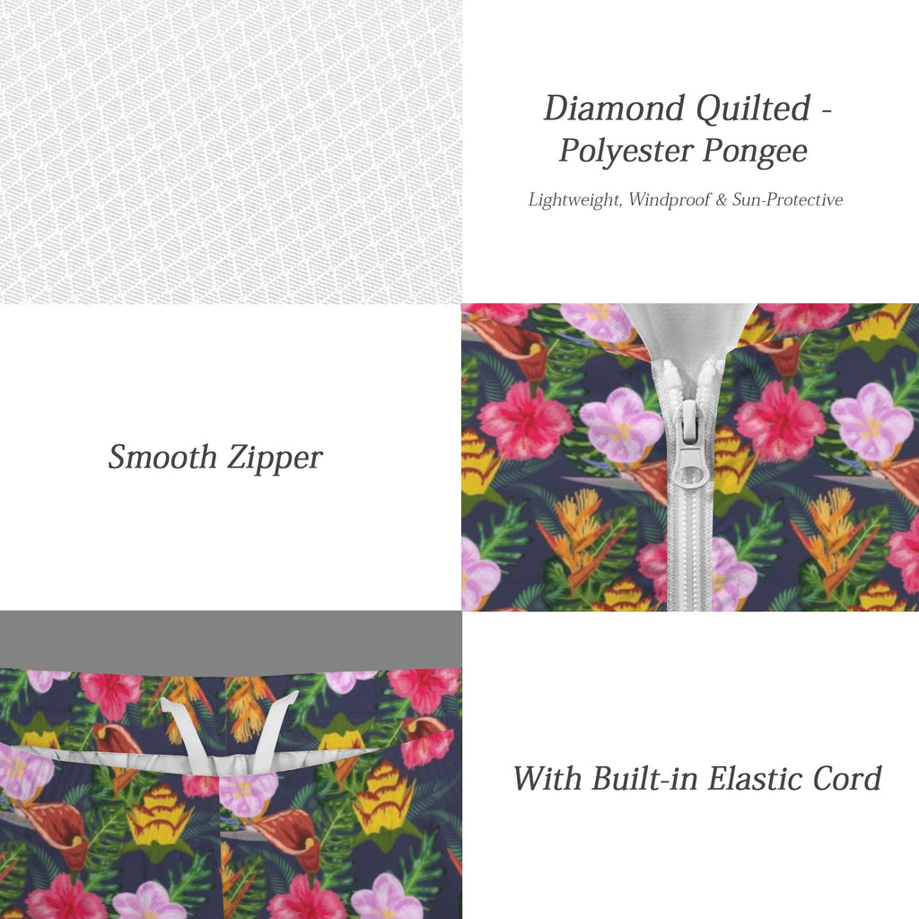 Tropical Floral Men's Lightweight Sun Hoodie & Shorts Set Men's Lightweight Sun Hoodie & Shorts Plants Printed Offshore