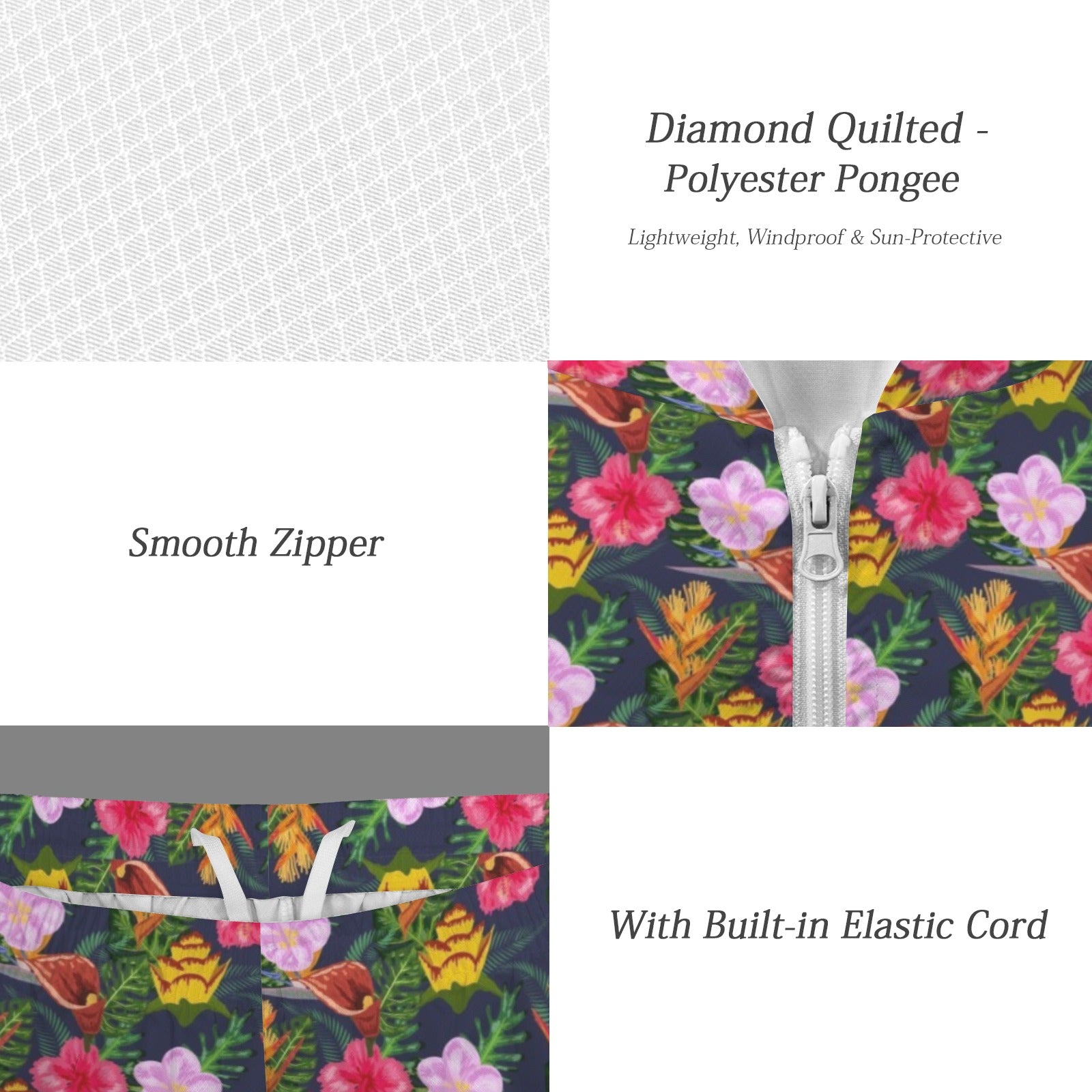 Tropical Floral Men's Lightweight Sun Hoodie & Shorts Set Men's Lightweight Sun Hoodie & Shorts Plants Printed Offshore