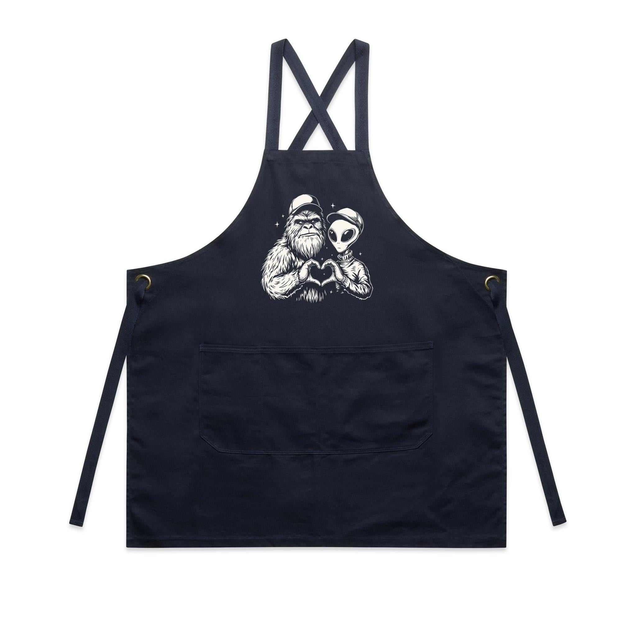 Alien, Bigfoot, Heart Hands - AS Colour Carrie Apron