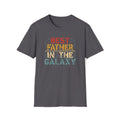 Best Father in the Galaxy Unisex Softstyle T-shirt Charcoal Unisex Adult T-shirt Australian Printer Dad