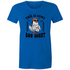 This Is Some Boo Sheet, Halloween - Womens T-shirt Bright Royal Womens T-shirt Halloween Printed In Australia