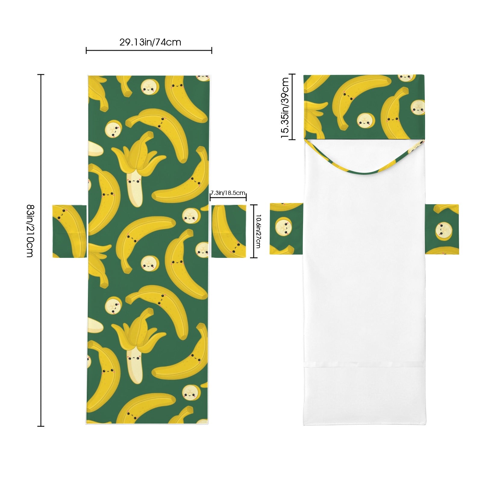 Happy Bananas Beach Chair Towel Cover with Side Pockets