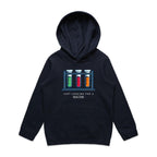 Test Tubes, Just Looking For A Reaction - Kids Hoodie Navy Kids Hoodie Printed In Australia