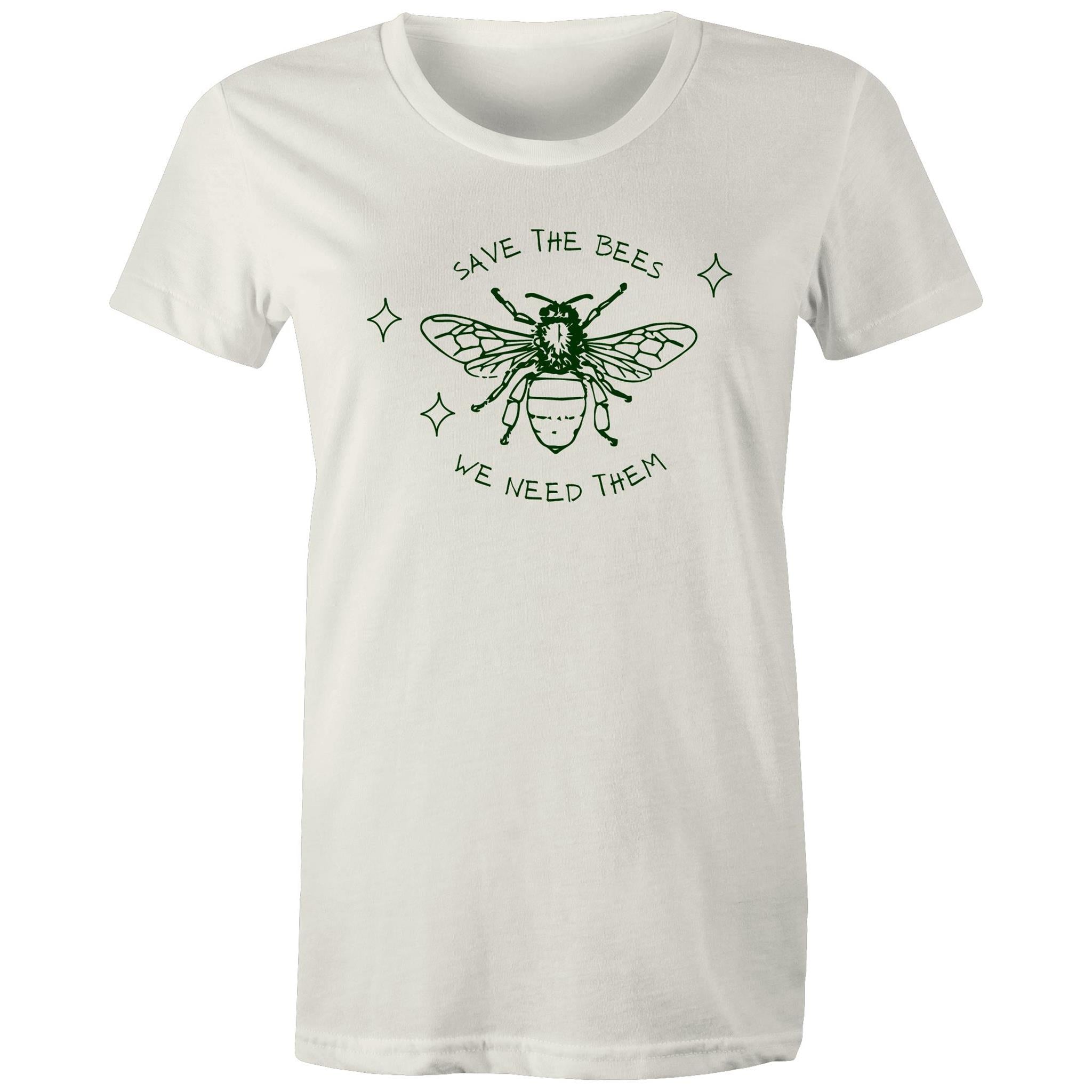 Save The Bees - Womens T-shirt Natural Womens T-shirt animal Printed In Australia