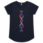 DNA - Womens Scoop Neck T-Shirt Navy Womens Scoop Neck T-shirt Printed In Australia Science