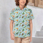 Parrots Kids Youth Short Sleeve Button Up Shirt