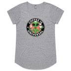 Coffee Is Universal, Alien - Womens Scoop Neck T-Shirt Grey Marle Womens Scoop Neck T-shirt Coffee Printed In Australia Sci Fi