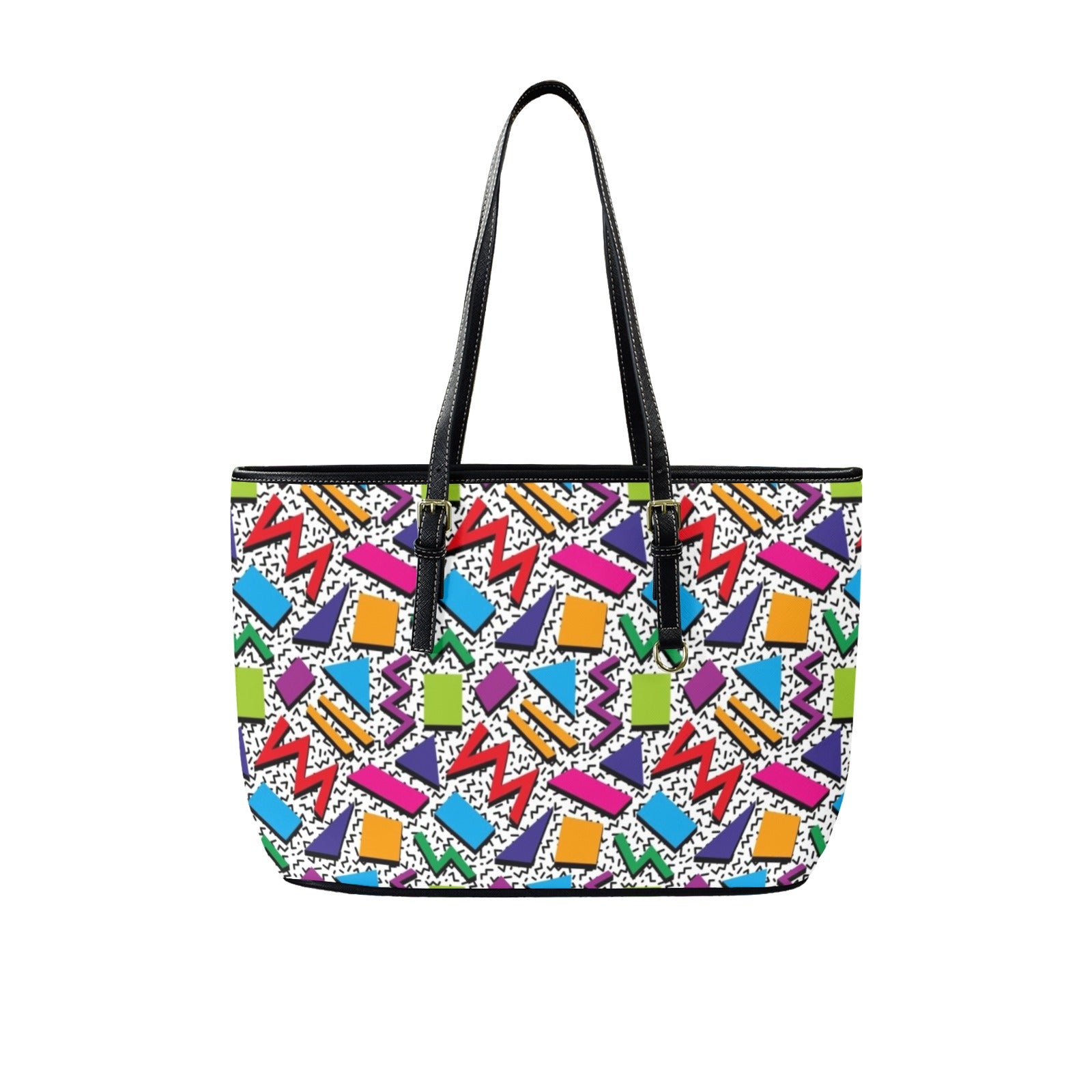 Graphic 80's - PU Leather Tote Bag - Large