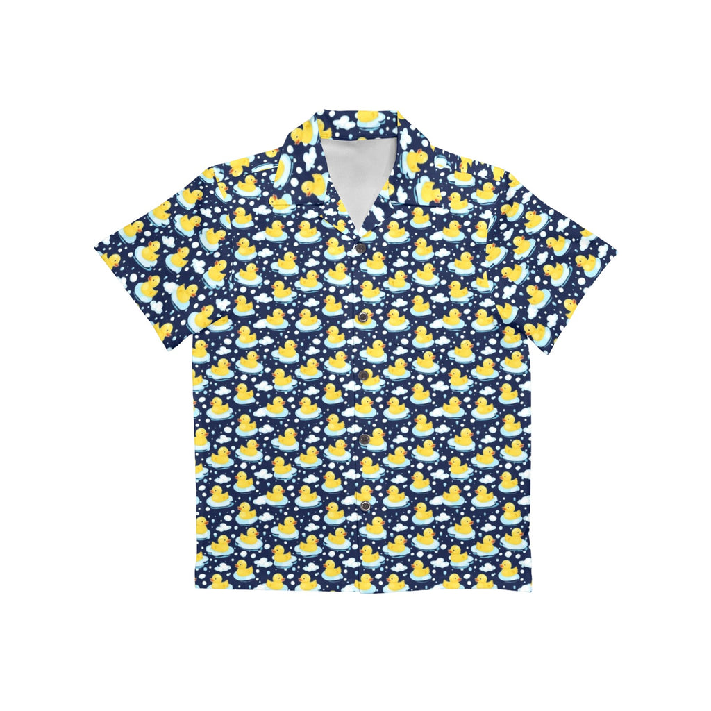 Rubber Ducks On Dark Junior Kid's Hawaiian Shirt Junior Kids Hawaiian Shirt 2-7 animal Printed Offshore