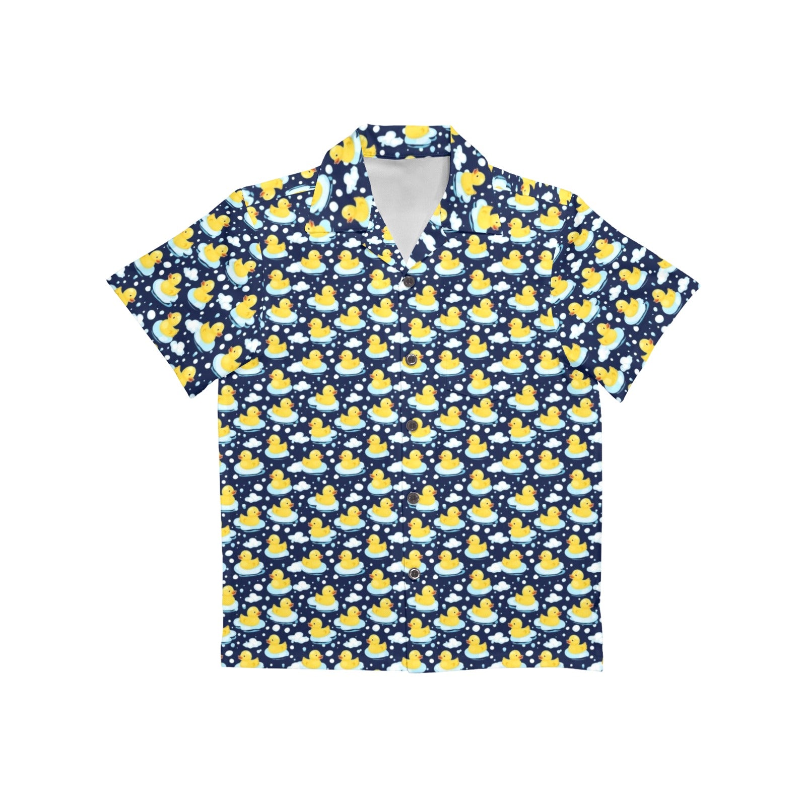 Rubber Ducks On Dark Junior Kid's Hawaiian Shirt