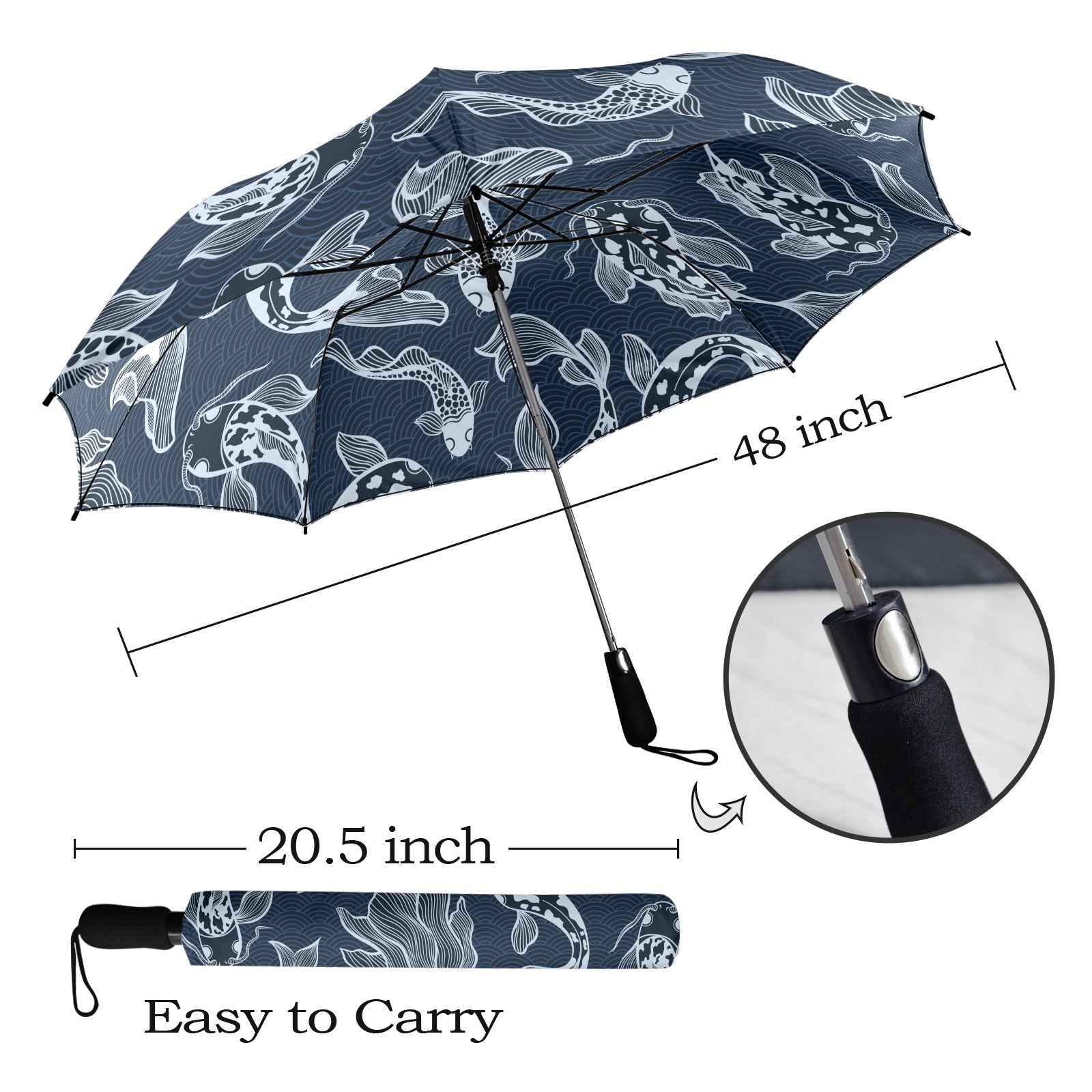 Blue Fish - Semi-Automatic Foldable Umbrella (Model U12) Semi-Automatic Foldable Umbrella (U12)