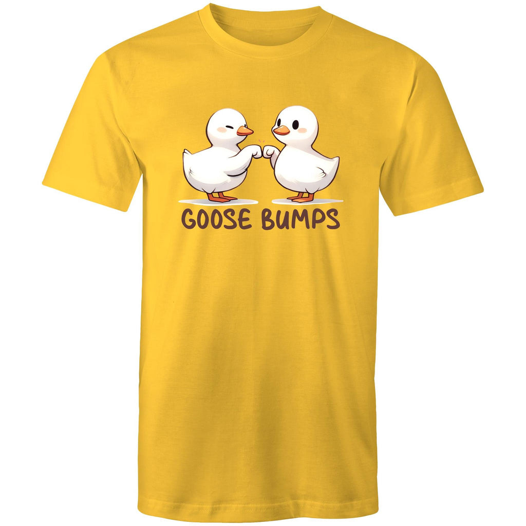 Goose Bumps - Mens T-Shirt Yellow Mens T-shirt animal Printed In Australia