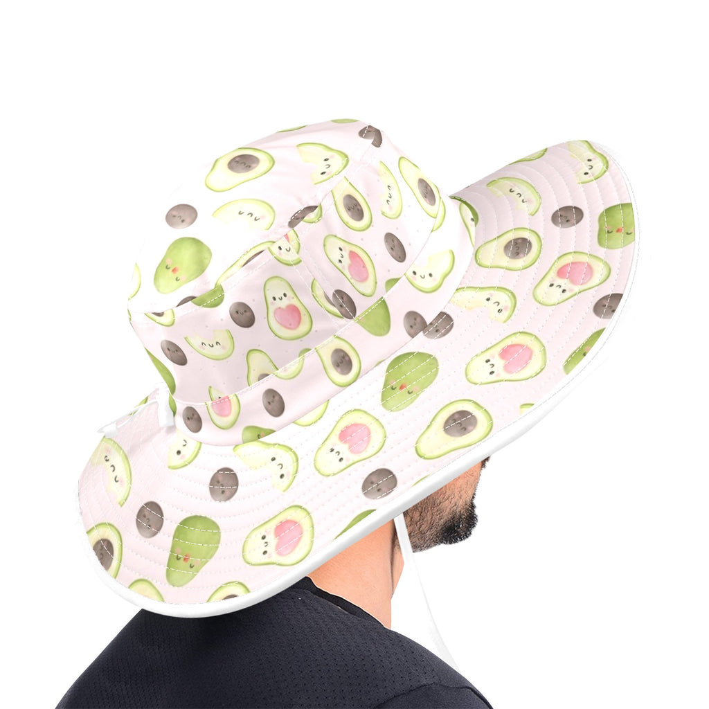 Avocado Love Wide Brim Bucket Hat Wide Brim Bucket Hat Food Printed Offshore