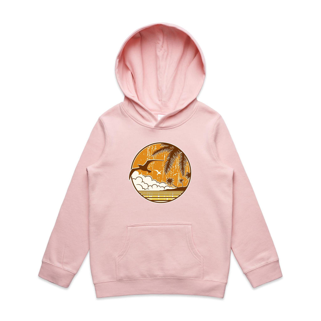 Tropical Days - Kids Hoodie Pink Kids Hoodie Printed In Australia