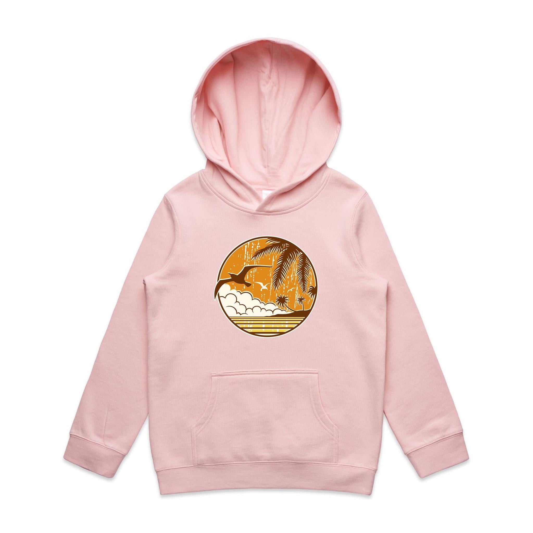 Tropical Days - Kids Hoodie Pink Kids Hoodie Printed In Australia