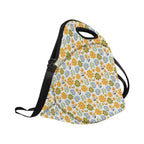 Retro Boho Flower Neoprene Lunch Bag/Large (Model 1669) Neoprene Lunch Bag Plants Printed Offshore Retro