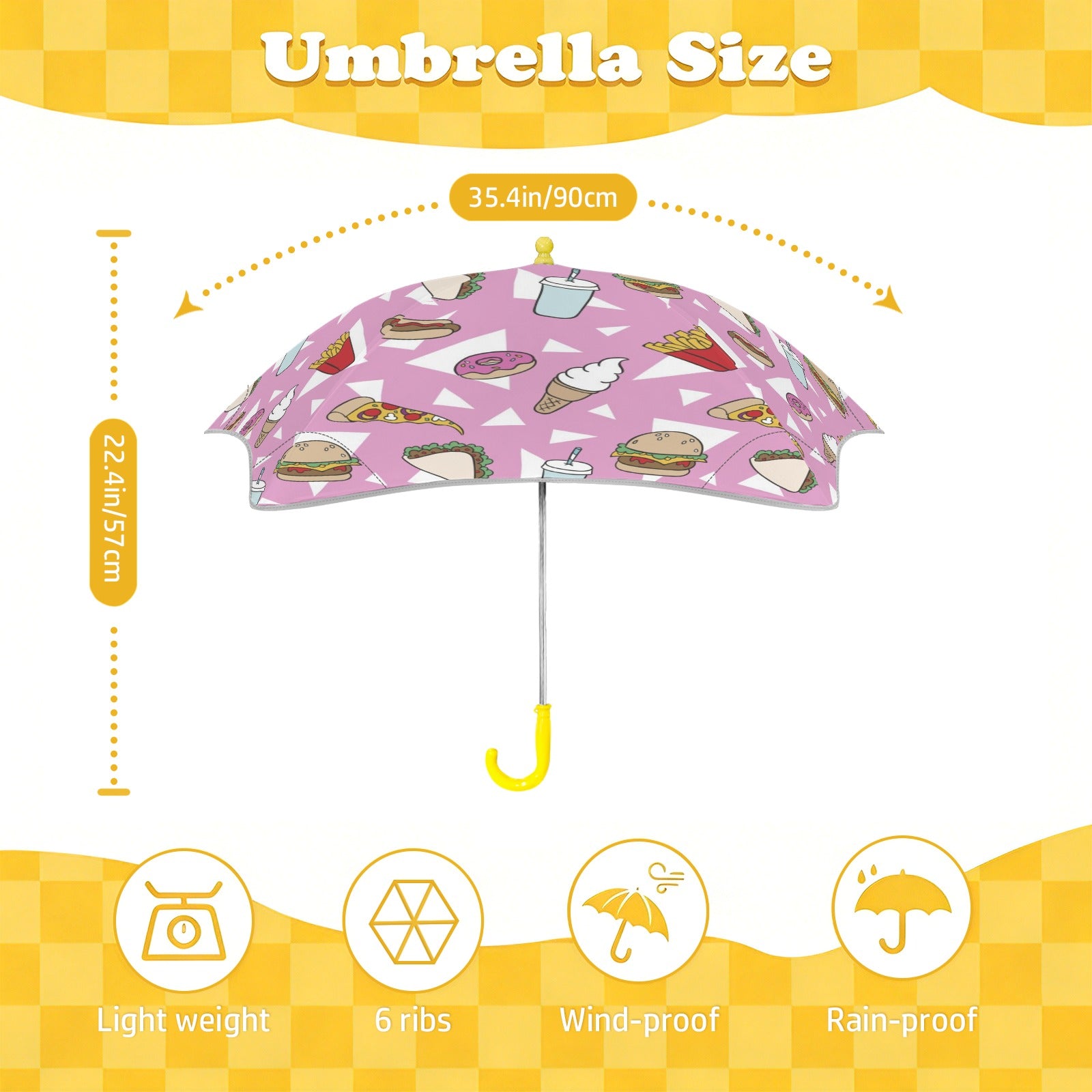 Fast Food Kids Safe Round Corner Umbrella Kids Safe Round Corner Umbrella Food Printed Offshore