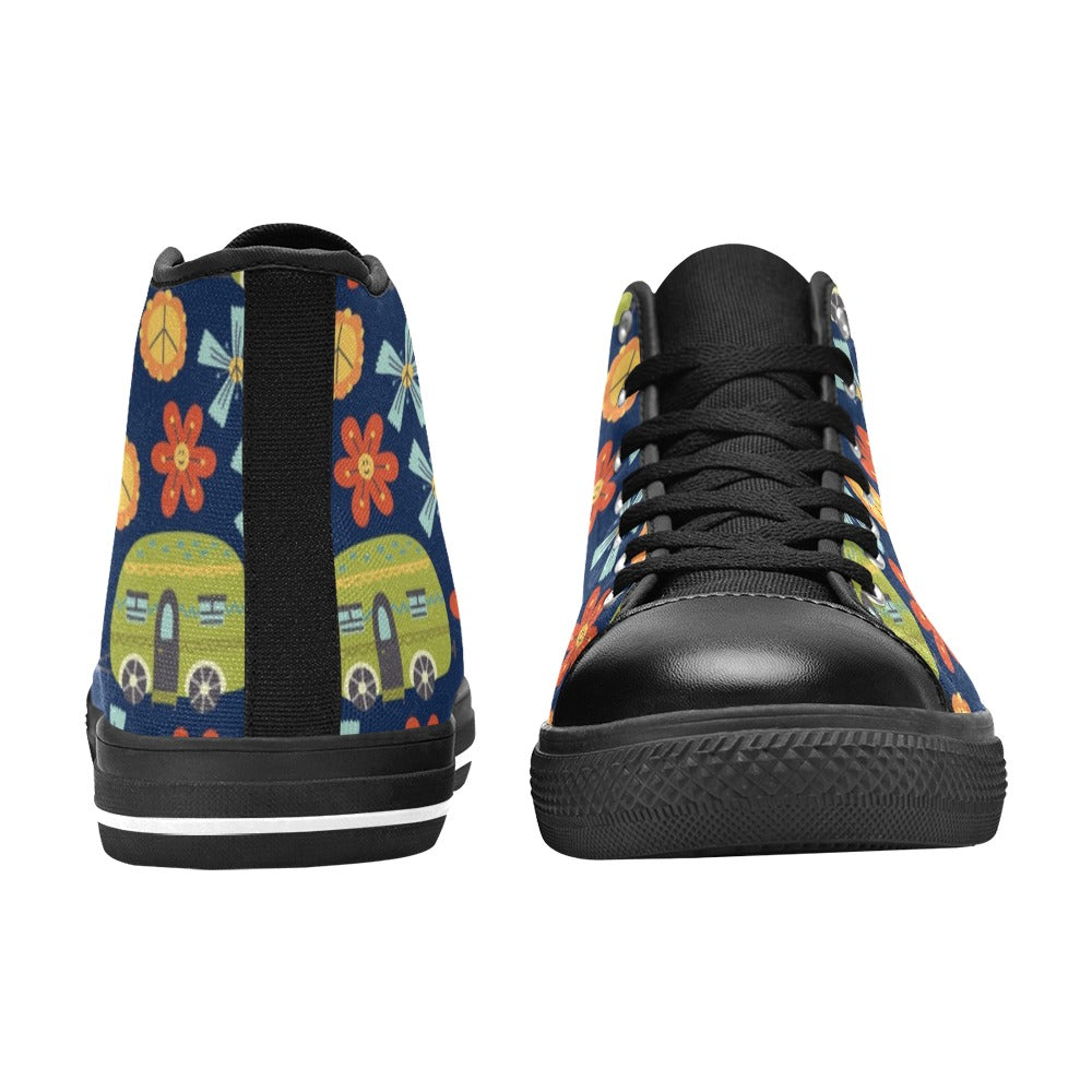 Hippie Caravan - Men's High Top Canvas Shoes
