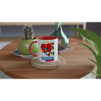 Personalised - The View From The 90's - White 11oz Ceramic Mug with Colour Inside Personalised 11oz Mug customise Globally Fulfilled personalise Retro