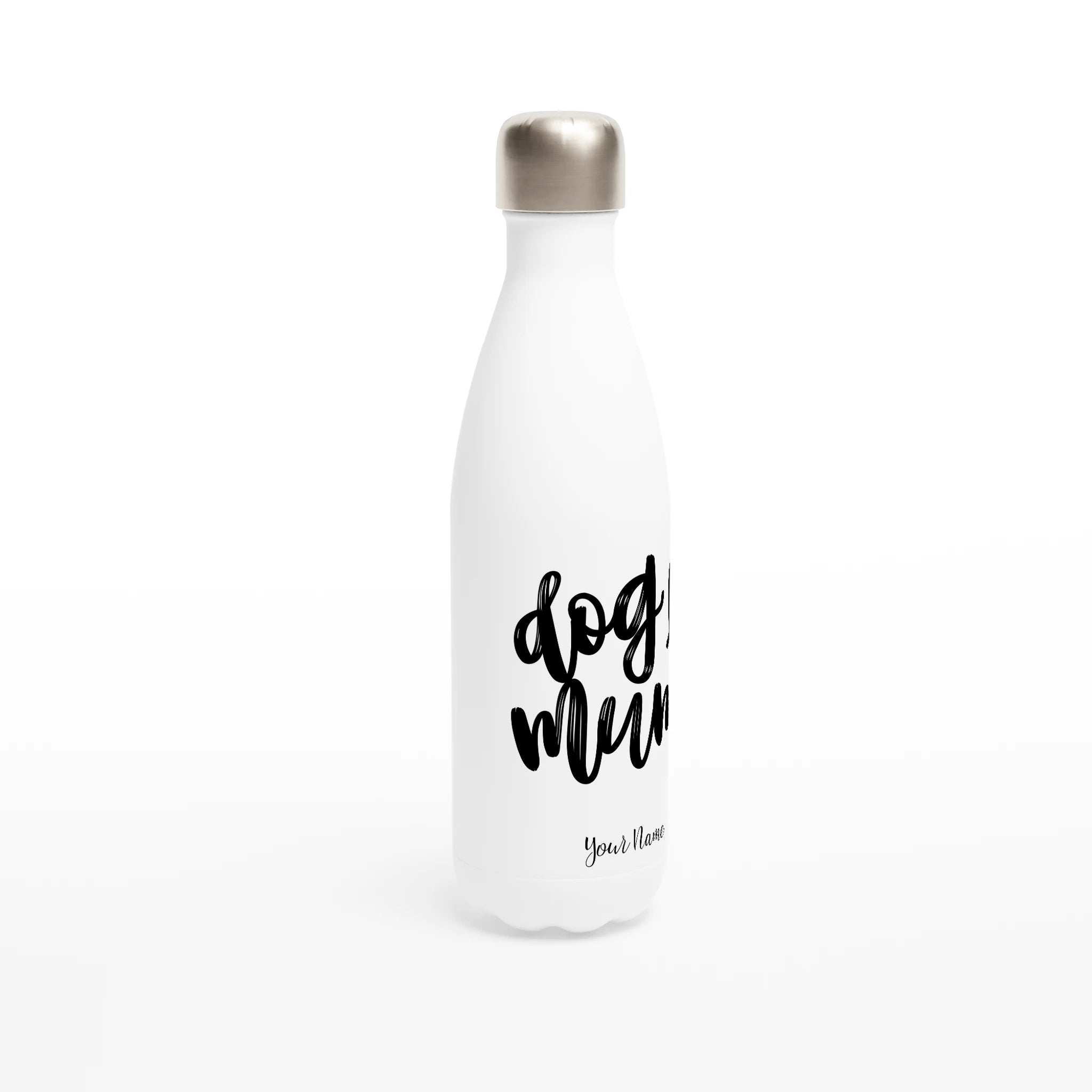Personalised - Dog Mum - White 17oz Stainless Steel Water Bottle Personalised Water Bottle animal customise Globally Fulfilled Mum personalise
