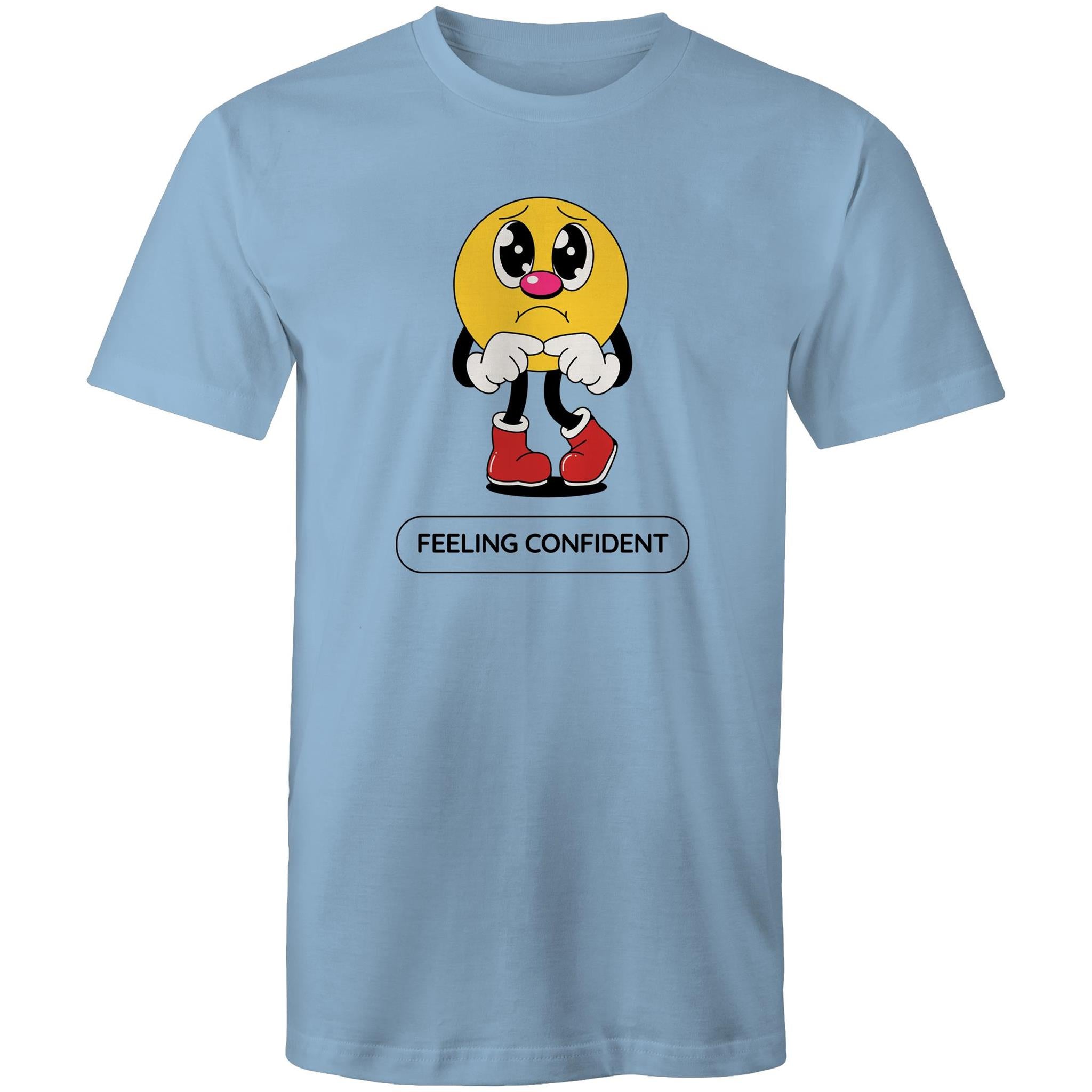 Feeling Confident - Mens T-Shirt Carolina Blue Mens T-shirt Printed In Australia