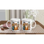 Where Is My Coffee, Cranky Cats - White 11oz Ceramic Mug White 11oz Mug animal Coffee Globally Fulfilled