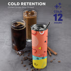 80's Abstract - 20oz Tall Skinny Tumbler with Lid and Straw