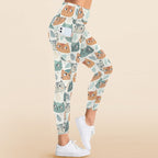 Cute Cat Faces - Women's High Waist Pockets Yoga Leggings