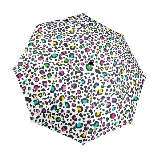 Animal Print In Colour - Semi-Automatic Foldable Umbrella (Model U12) One Size Semi-Automatic Foldable Umbrella (U12)