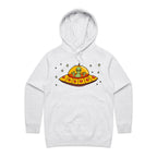 Alien Pizza - Womens Hoodie White Marle Womens Hoodie Food Printed In Australia Sci Fi