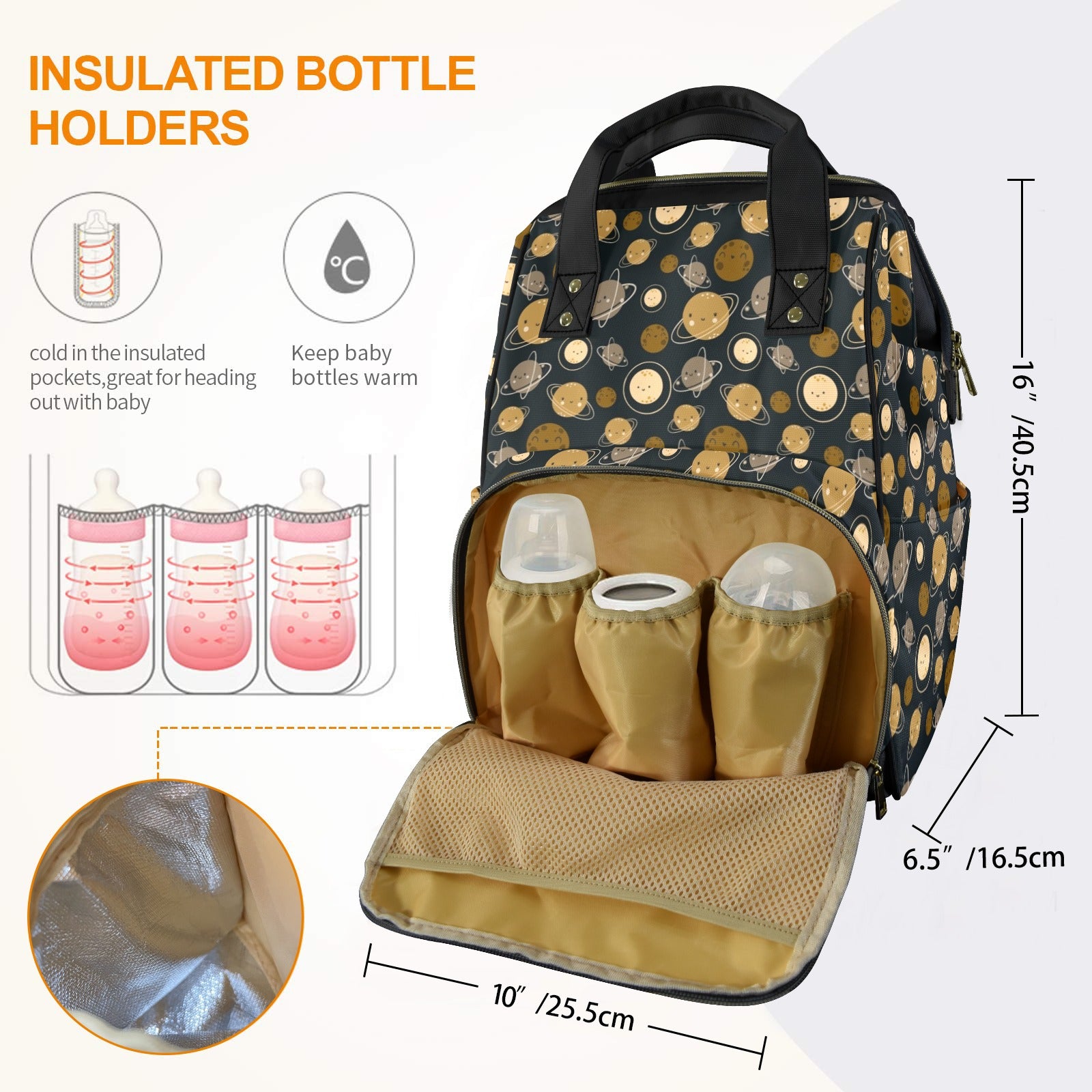 Planets Multi-Function Backpack, Nappy / Diaper Bag Multi-function Backpack, Nappy / Diaper Bag Printed Offshore Space