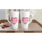 I Teach Sweet Hearts White Latte 17oz Ceramic Mug Latte Mug Globally Fulfilled Teacher