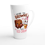 You're The Brownie To My Ice Cream, Valentine - White Latte 17oz Ceramic Mug Latte Mug Food Globally Fulfilled Love