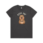 Quokka, Quok On Women's AS Colour T-shirt Charcoal Womens T-shirt animal Printed In Australia
