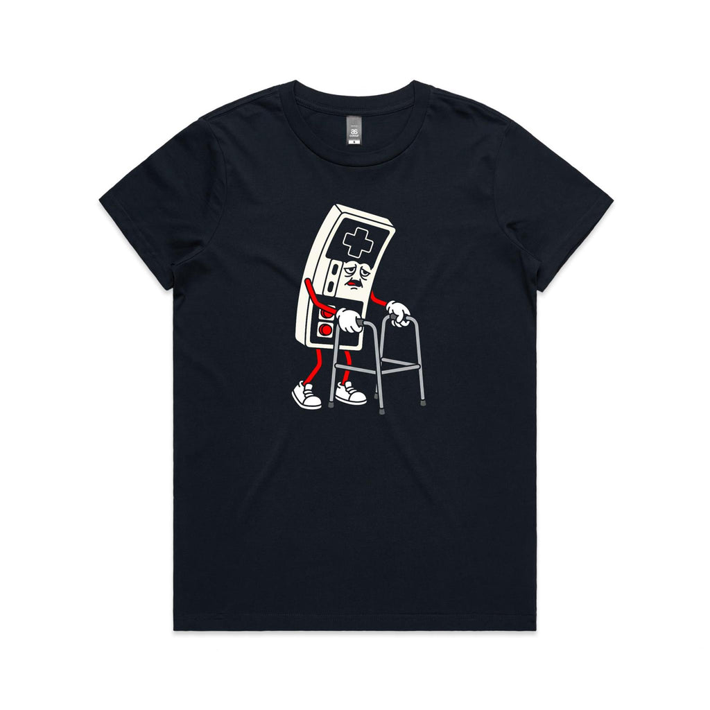 Retro Gamer Women's AS Colour T-shirt Navy Womens T-shirt Games Printed In Australia