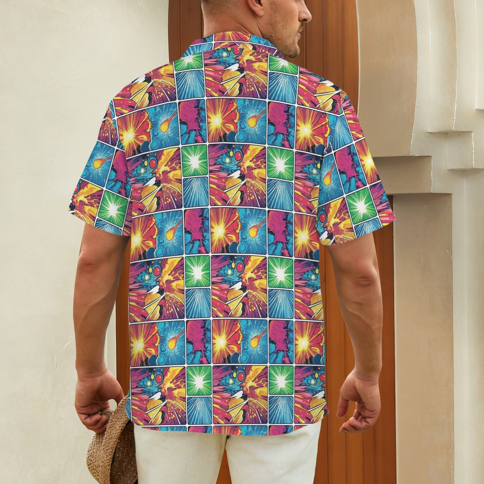 Comic Book Squares Men's Hawaiian Shirt