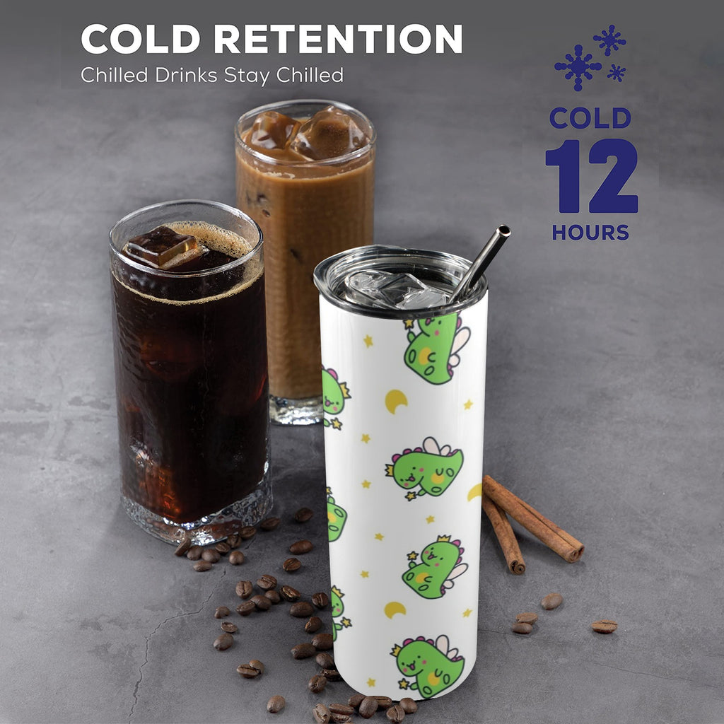 Dinosaur Fairy - 20oz Tall Skinny Tumbler with Lid and Straw