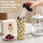 Graphic Floral 20oz Tea Tumbler with Carry Handle