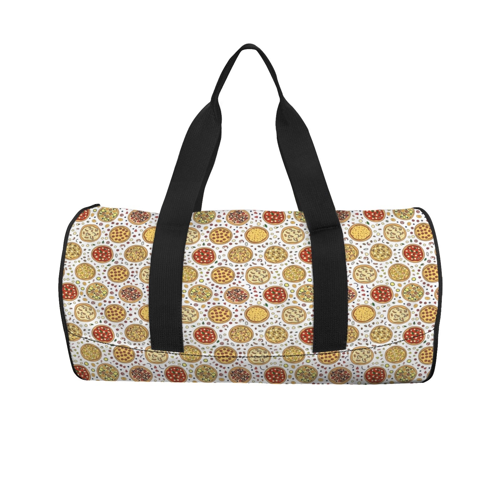 Round Pizzas On White Duffle Bag Duffle Bag Printed Offshore