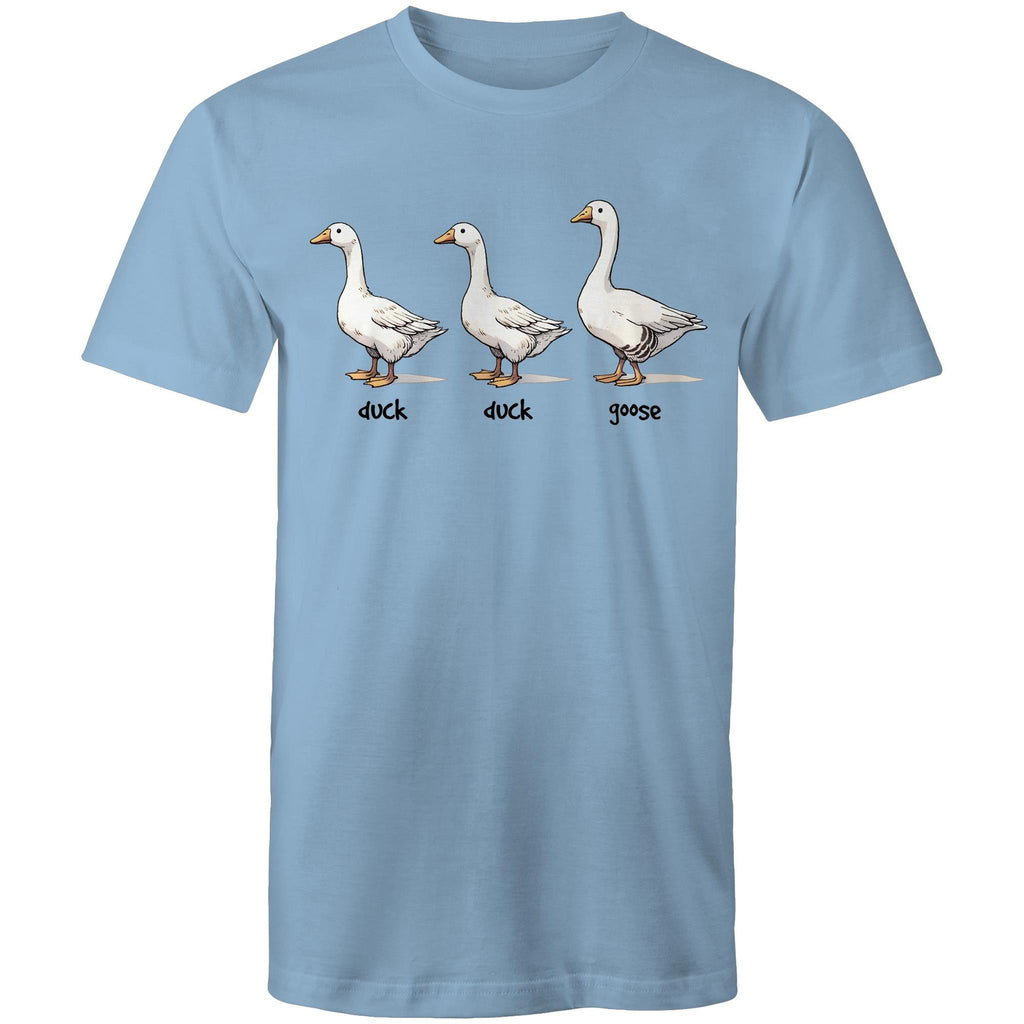 Duck Duck Goose - Mens T-Shirt Carolina Blue Mens T-shirt animal Games Printed In Australia
