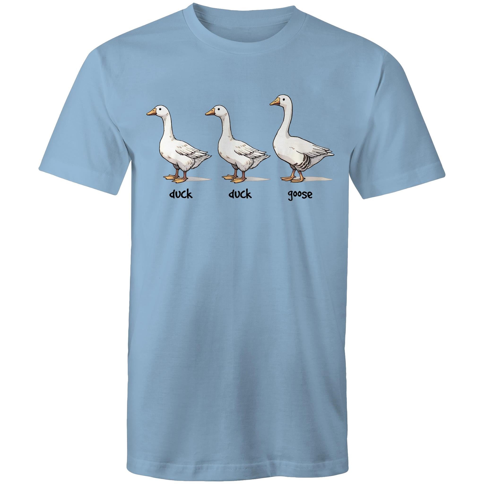 Duck Duck Goose - Mens T-Shirt Carolina Blue Mens T-shirt animal Games Printed In Australia